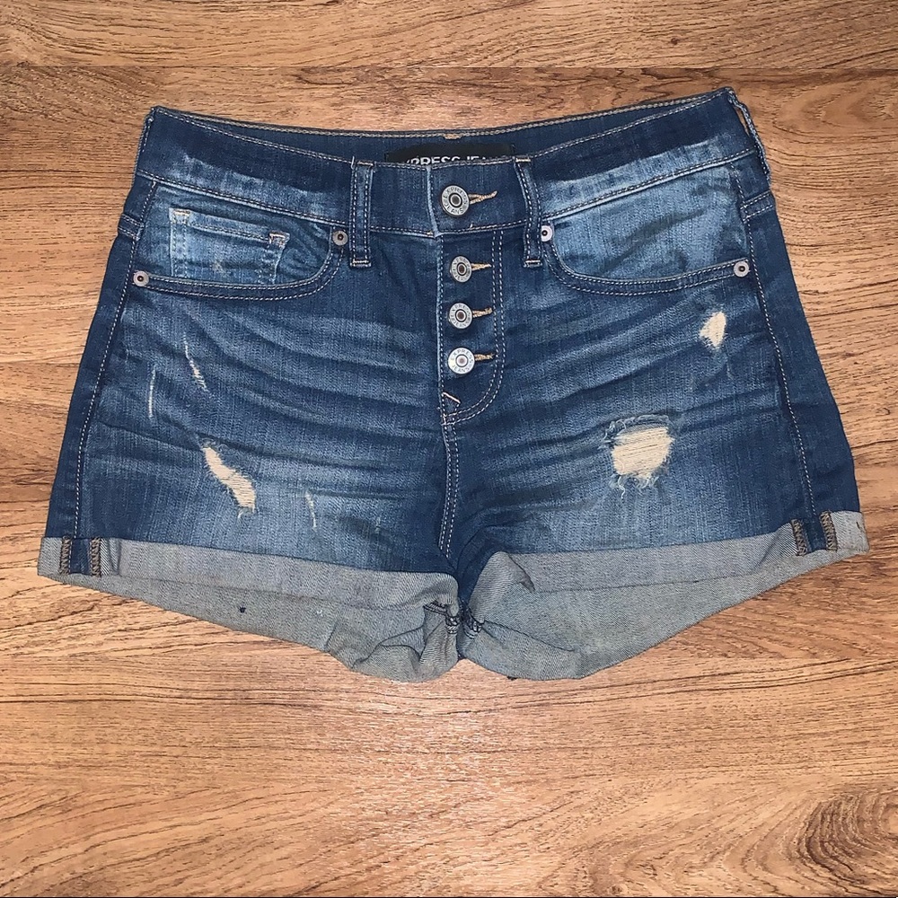 Express Dark Jean shorts
